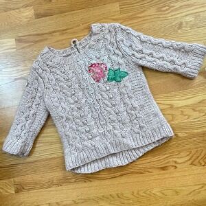 Madam P. Upcycled Cable Pullover Sweater sz.  M #AL